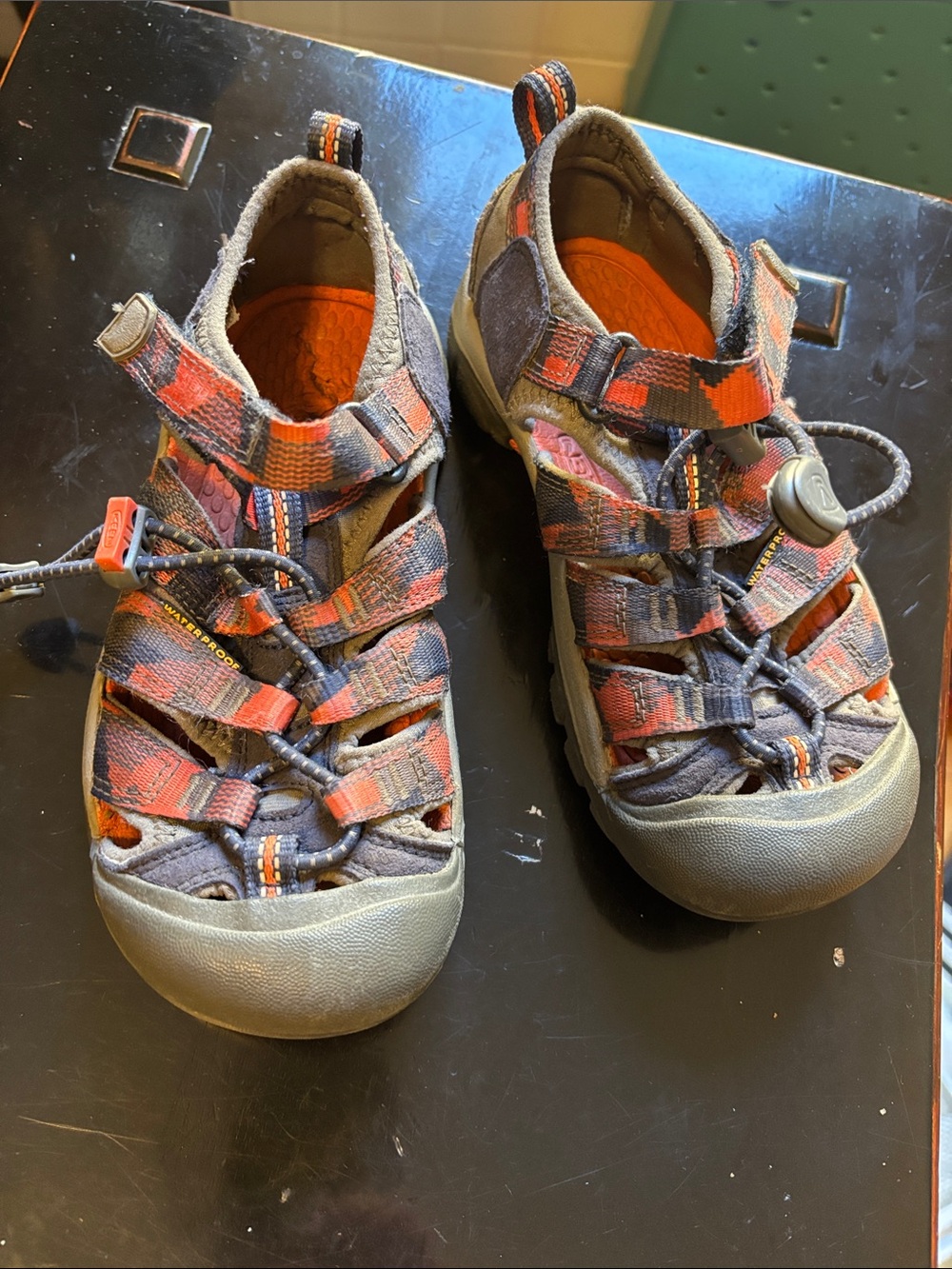 Keen Kids Closed-Toe Sandals in Orange and Gray